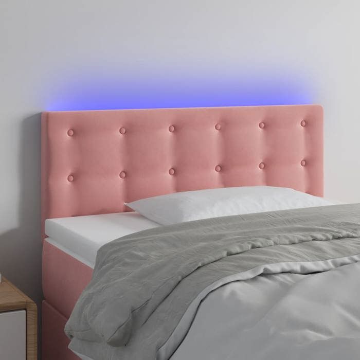 VidaXL Tête de Lit à LED Meuble de Chambre à Coucher Accessoire de Lit Simple Tête de Cadre de Lit Intérieur Rose 3122093