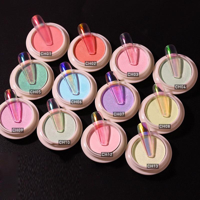 1 PC Nail Tool Ice Transparent Nude Color Powder Aurora Powder Net Red Manicure Magic Color Mirror Flour Powder