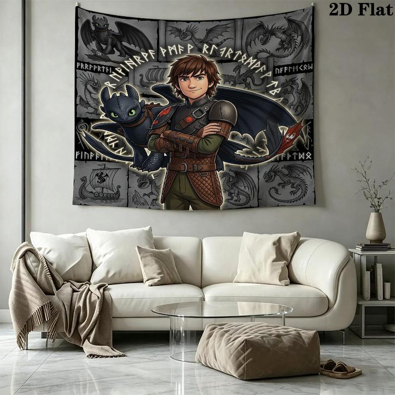 How Train Dragon Wall Tapestry Aesthetic Wall Hanging Printed Fabric Blanket Decorative Tapestries For Bedroom Living Room Home Decor