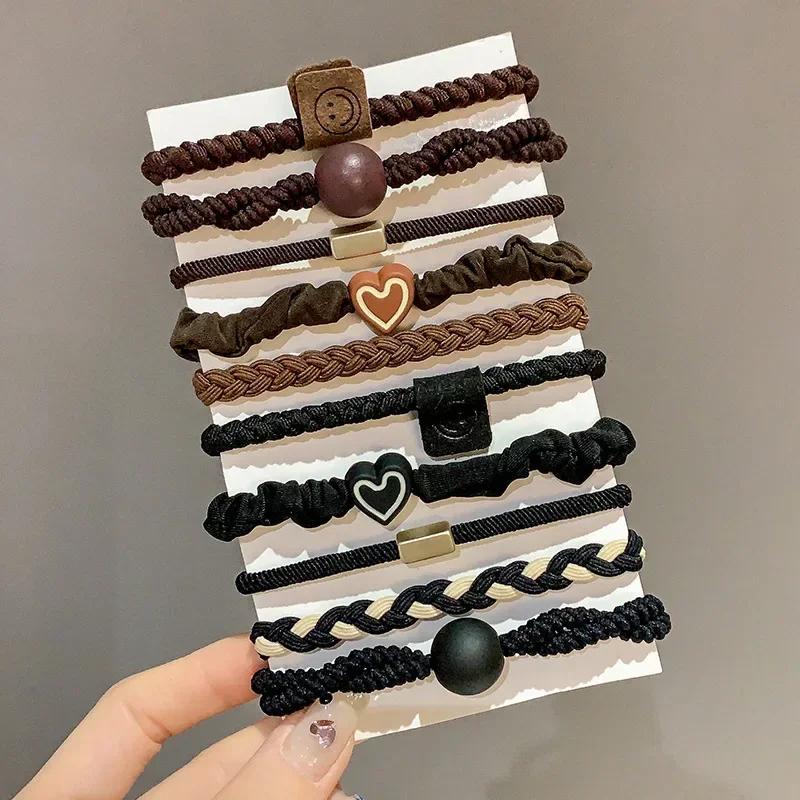 10pcs Hair Ties Scrunchies For Women Girls Elastic Rubber Band For Hair Gums Straps Garter Ponytail Holder Hair Band Scrunchy