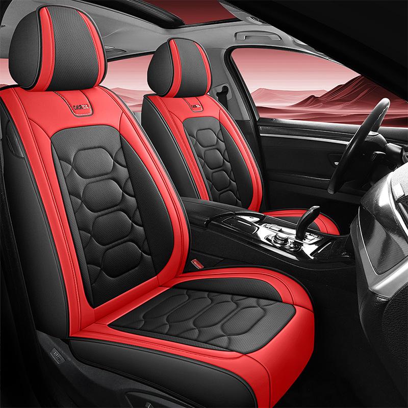 New 1PC Luxury Universal 5D PU Leather Front Seat Cover Car Seat Mat Waterproof Car Seat Protector Breathable(Only Seat Cover)