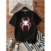 Casual Spider Round Neck Short Sleeve Unisex T Shirt Spring Summer Korean Style Tees Tops Unisex Graphic Gothic Tshirt Clothes