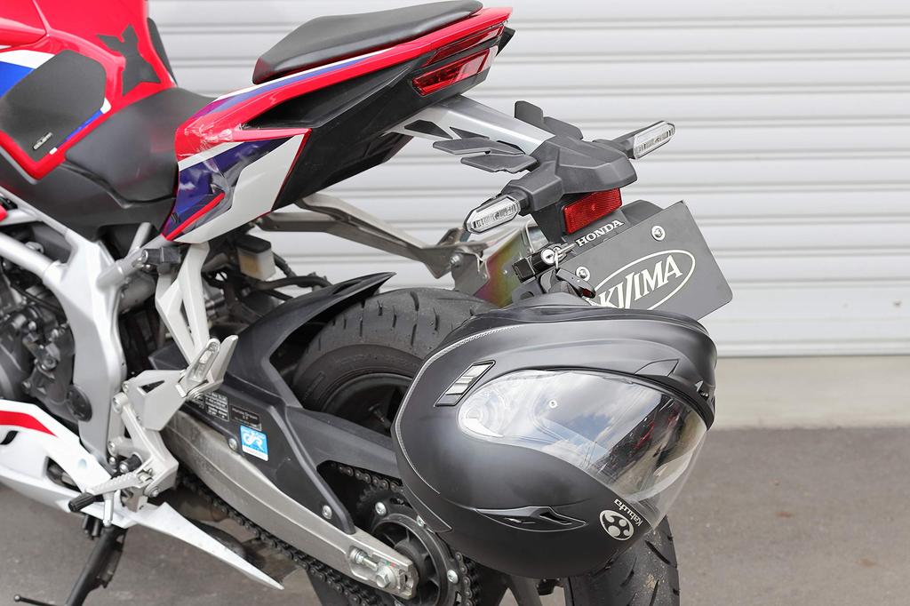 Kijima Motorcycle Parts Helmet Lock Holder Steel Number Plate Fastening with Cargo Hook Universal Anti-theft 303-1605