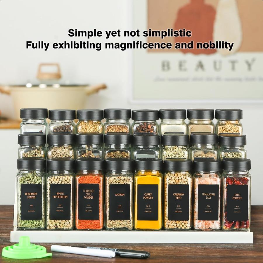 

Spice Jars with Label 4oz Glass Spice Bottles With Shaker Lids Seasoning Containers with Funnel Chalk Pen for Cabinet Drawer Ra United States