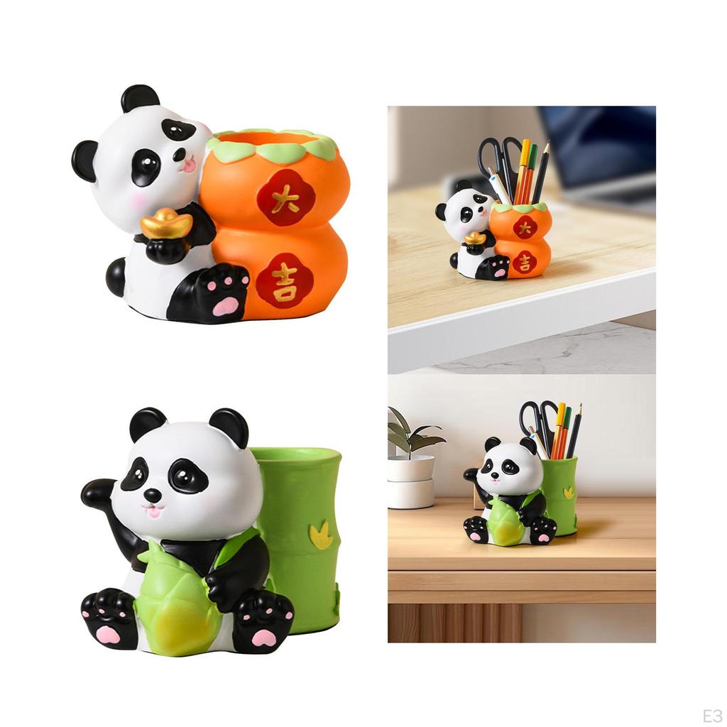 Panda Pen Holder Cute Desk Organizer Pencil for Office Home School