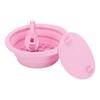 Ice Face Bowl with Breathing Tube Foldable Ergonomic 30 Degree Angle Facial Ice Bath Bowl Pink