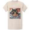 Cat Eating Ramen Vintage 90s Funny Food Graphic T-Shirt
