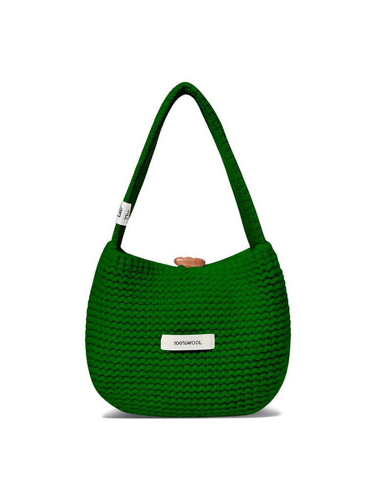 The Green Lab Wool Knit Mini Tote Bag [Green]