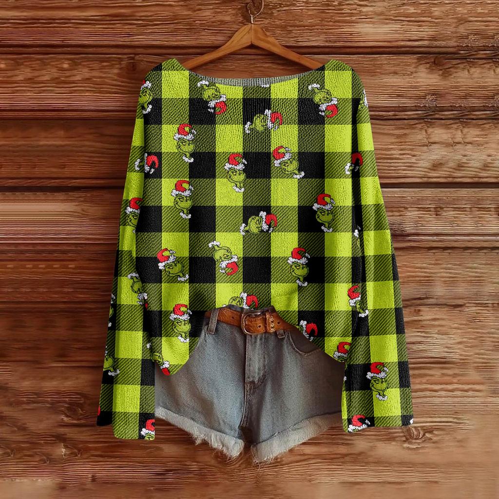 Women's Fashion Long Sleeve Christmas Snowman Snowflake Print Jacket Cardigan