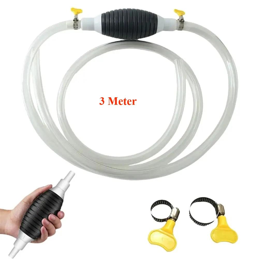 1.5/2/3 Meter Handy Manual Gas Oil Pump Durable for Car Liquid Gasoline Tuning Fuel Transfer Tank Injector Suction Pipe Tool
