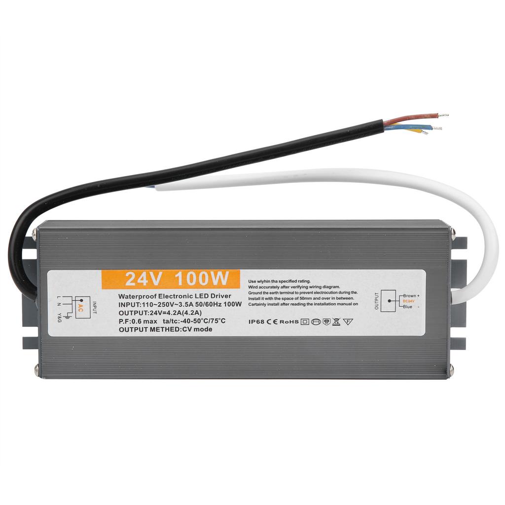 100W Ultradünnes Wasserdichtes Netzteil Transformator Adapter LED-Treiber AC110‑250DC24V