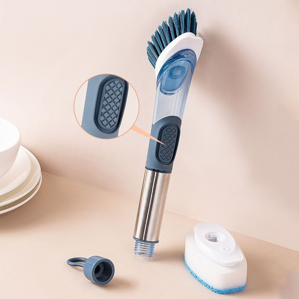 Removable Sponge Dishwashing Brush Liquid Dispenser Pot Washing Brush Household Tools