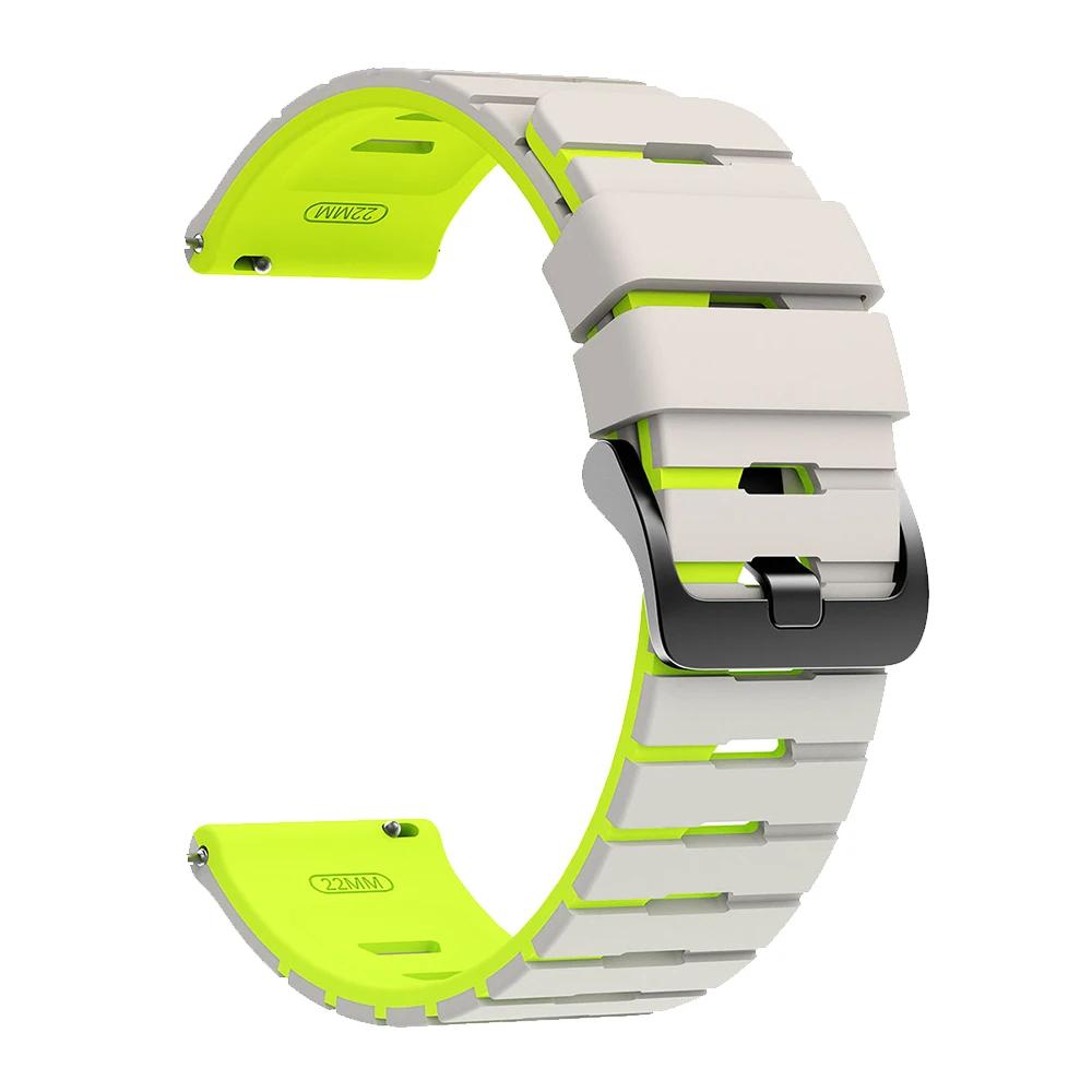 22mm Two-Tone Silicone Strap For COROS APEX 2 Pro 46mm/PACE Pro 3 Sports Soft Bands For SUUNTO RACE 2/S RUN Bracelet Accessories