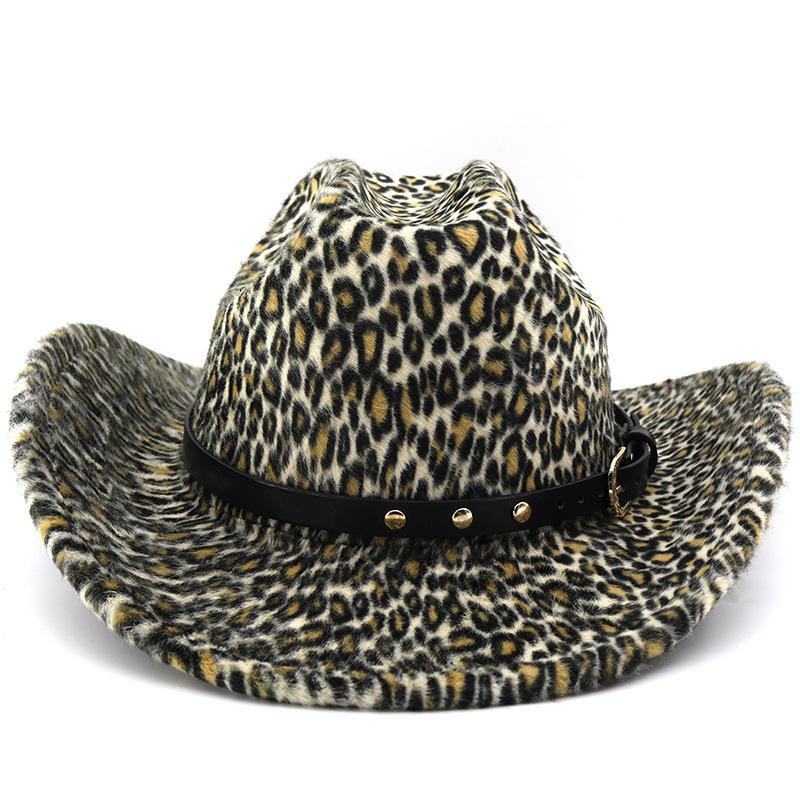Leopard print top hat men's and women's jazz hat, spring and autumn personalized fashion Cosplay stage hat