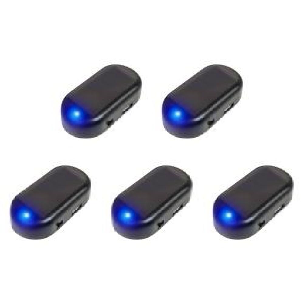 1-5PCS Car Fake Security Light Solar Powered Simulated Dummy Alarm Anti-Theft Wireless Warning Lamp LED Flashing Imitation Lamp