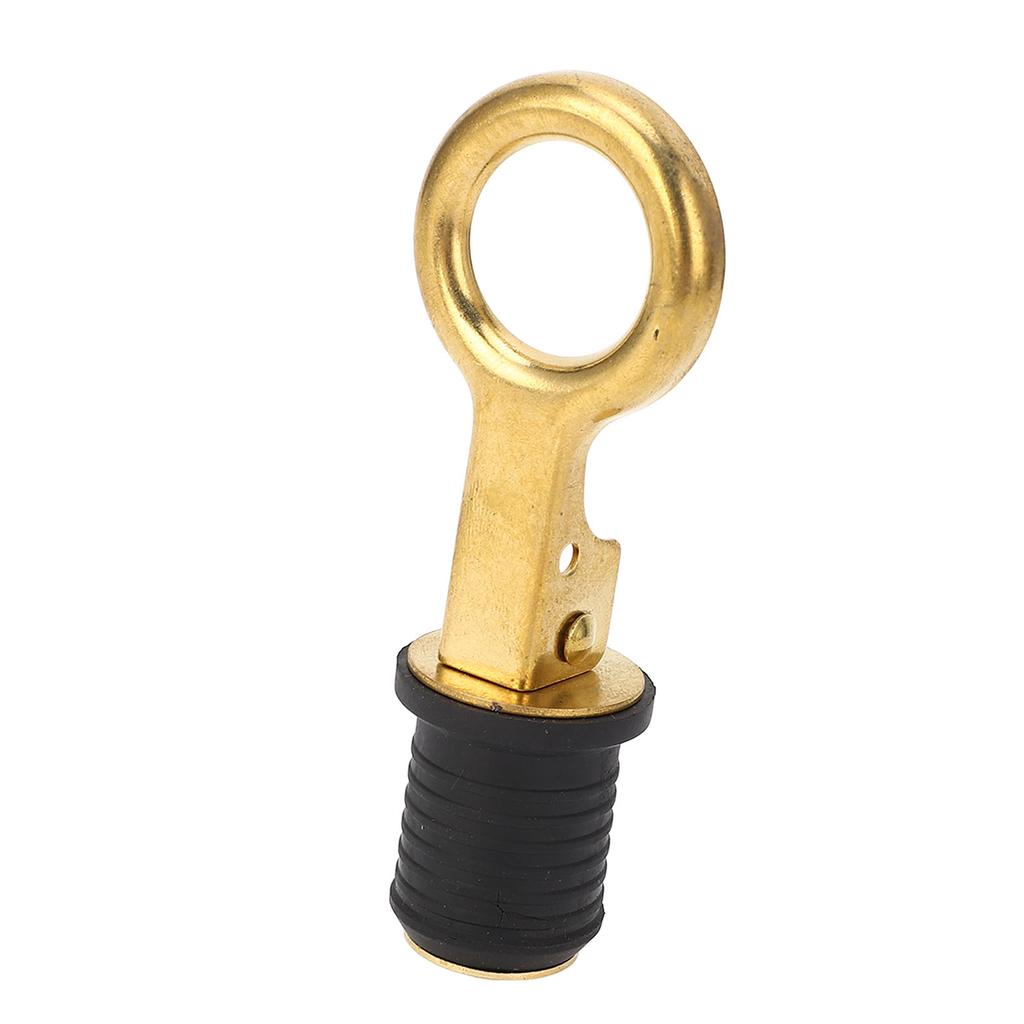 2Pcs Screw Type Compression Drain Plug Excellent Sealing Oxidation Resistant Rubber Brass Boat Drain Plug for Marine Yacht