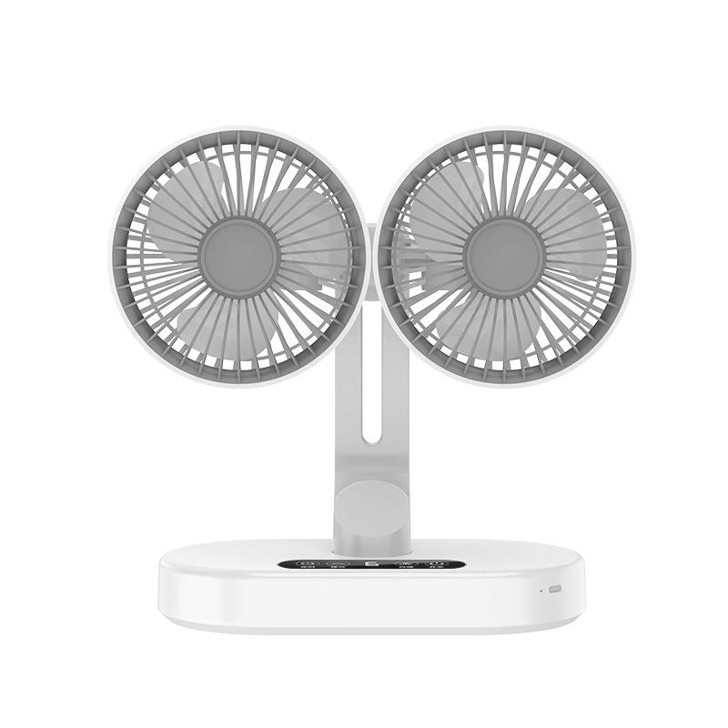 Wireless Dual-Head USB Desktop Fan - Compact, Long Battery Life for Home Use