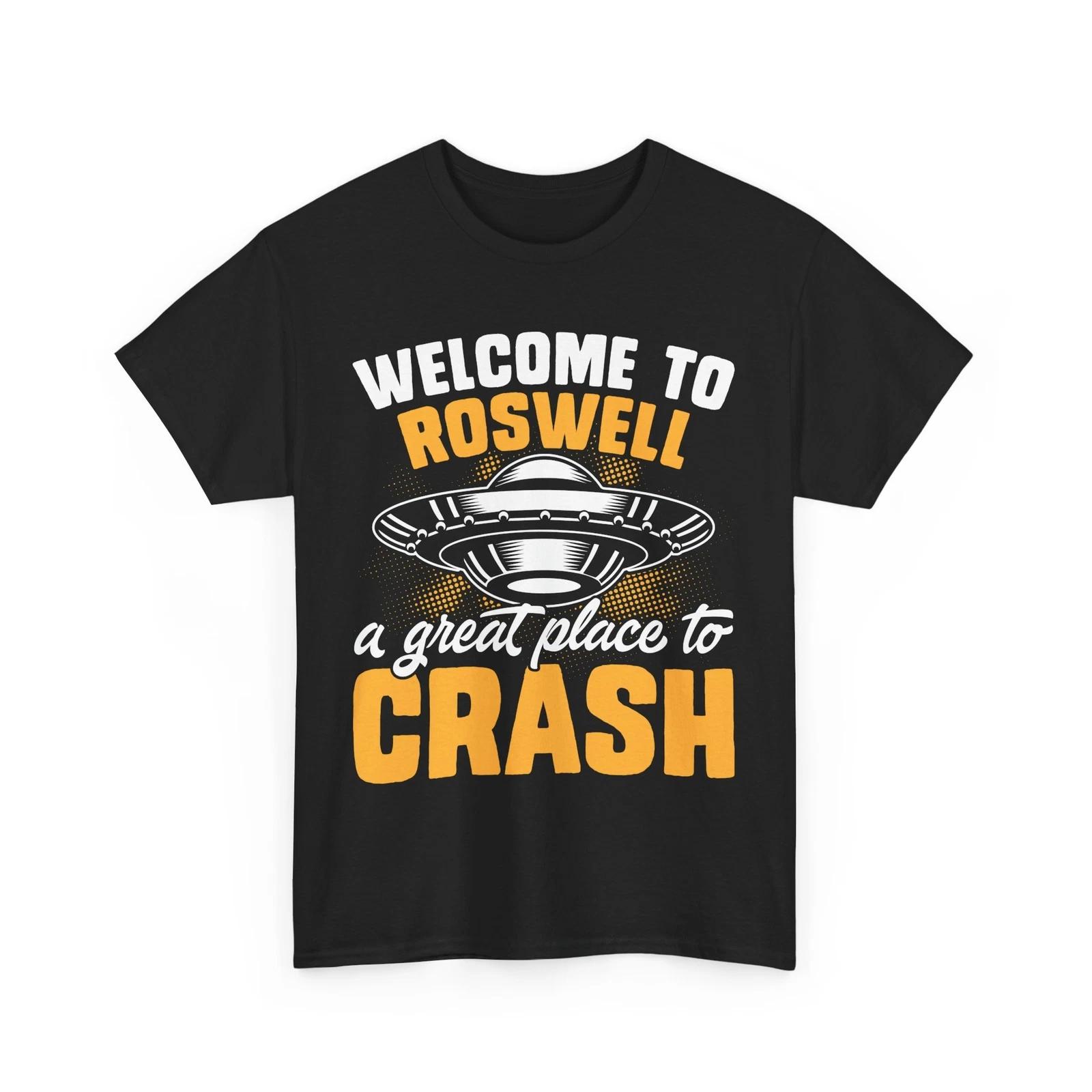 UFO T-Shirt | Welcome to Roswell a great place to Crash tee | Alien Shirt S