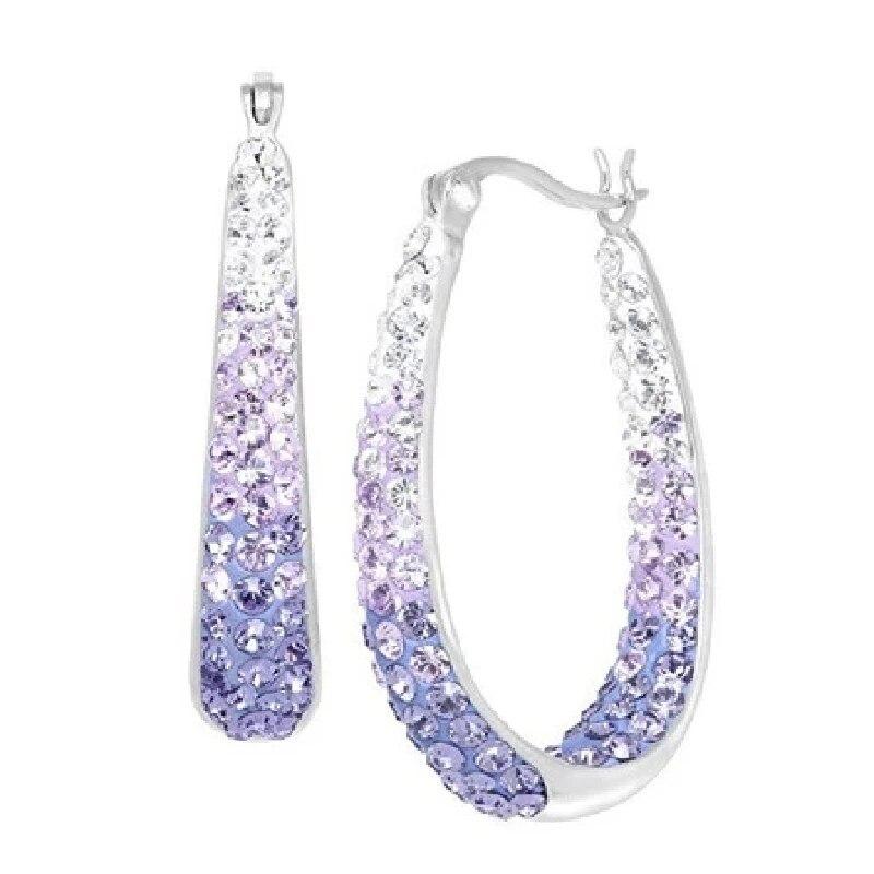 1 par Klassisk Retro Stil Dubbelfärgade Helt Diamant Cirkel Enkla Damörhängen