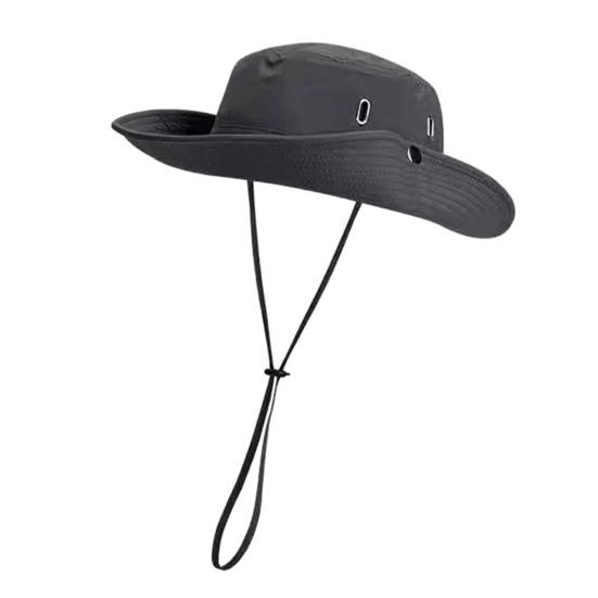Fishing Hat Adjustable Drawstring Wide Brim Sun Protection Hat Breathable Quick-Drying