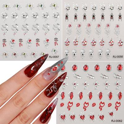 Halloween Nail Art Stickers Embossed 5D Nail Stickers Christmas Decoration
