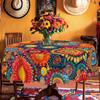 1 Piece Of Bohemian Round And Rectangular Tablecloth, Available In Various Sizes, Polka Dot Print Design, Hippie Culture, Carnival Decoration, Mexican