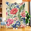 1pc 2D Flat Printing Spring And Summer New Arrival Retro Floral Theme Digital Print Blanket, All-Season Use, Casual Throw, 100% Fiber Soft And Comfort