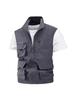Men's Waterproof Quick-Dry Multi-Pocket Outdoor Photography Vest with Breathable Stand-Up Collar
