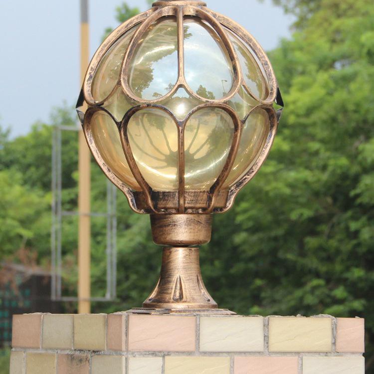 Сферический уличный столбовой и настенный светильник - Водонепроницаемый для сада, ворот, виллы и двора Small Black Wired-5W