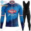 2026 Alpecin Deceuninck Set Maglia Ciclismo Francia Tour Abbigliamento Ciclismo Uomo Autunno Inverno Giacca Bici da Strada Salopette da Ciclismo