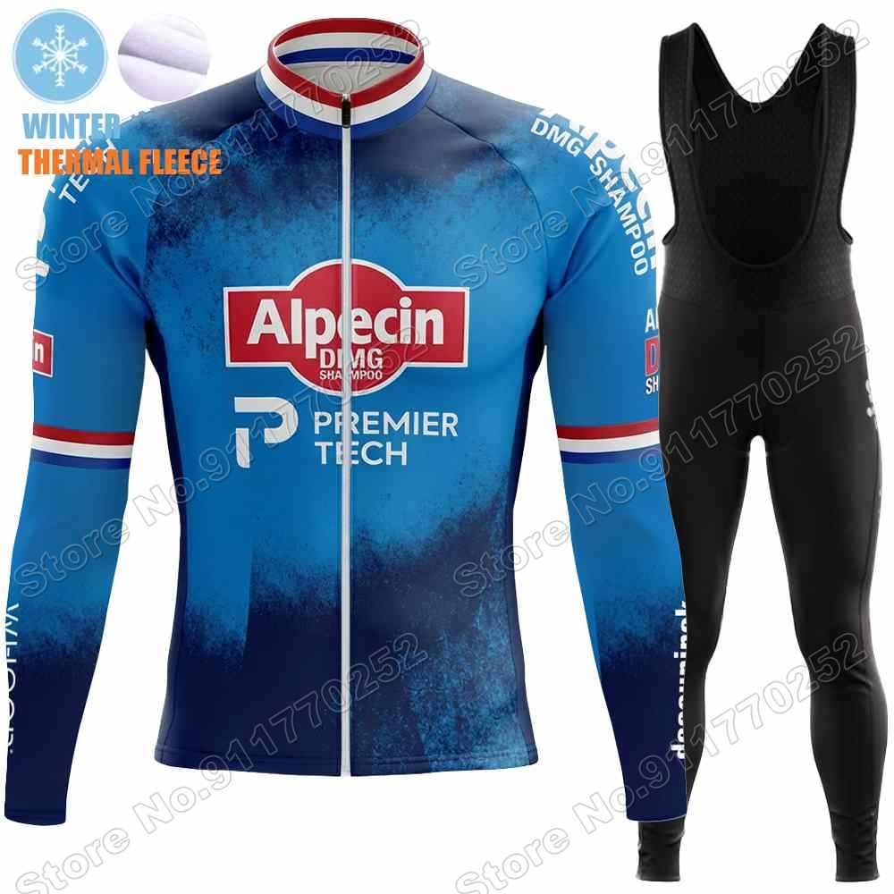2026 Alpecin Deceuninck Set Maglia Ciclismo Francia Tour Abbigliamento Ciclismo Uomo Autunno Inverno Giacca Bici da Strada Salopette da Ciclismo