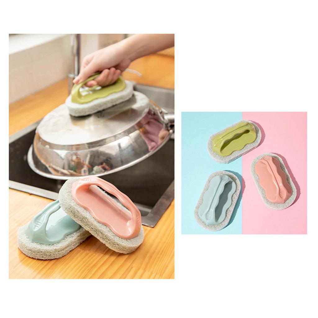 1 Handle Sponge Brush Soft Sponge Eraser For Cleaning Bathtub Tile Cleaner Kitchen Tool