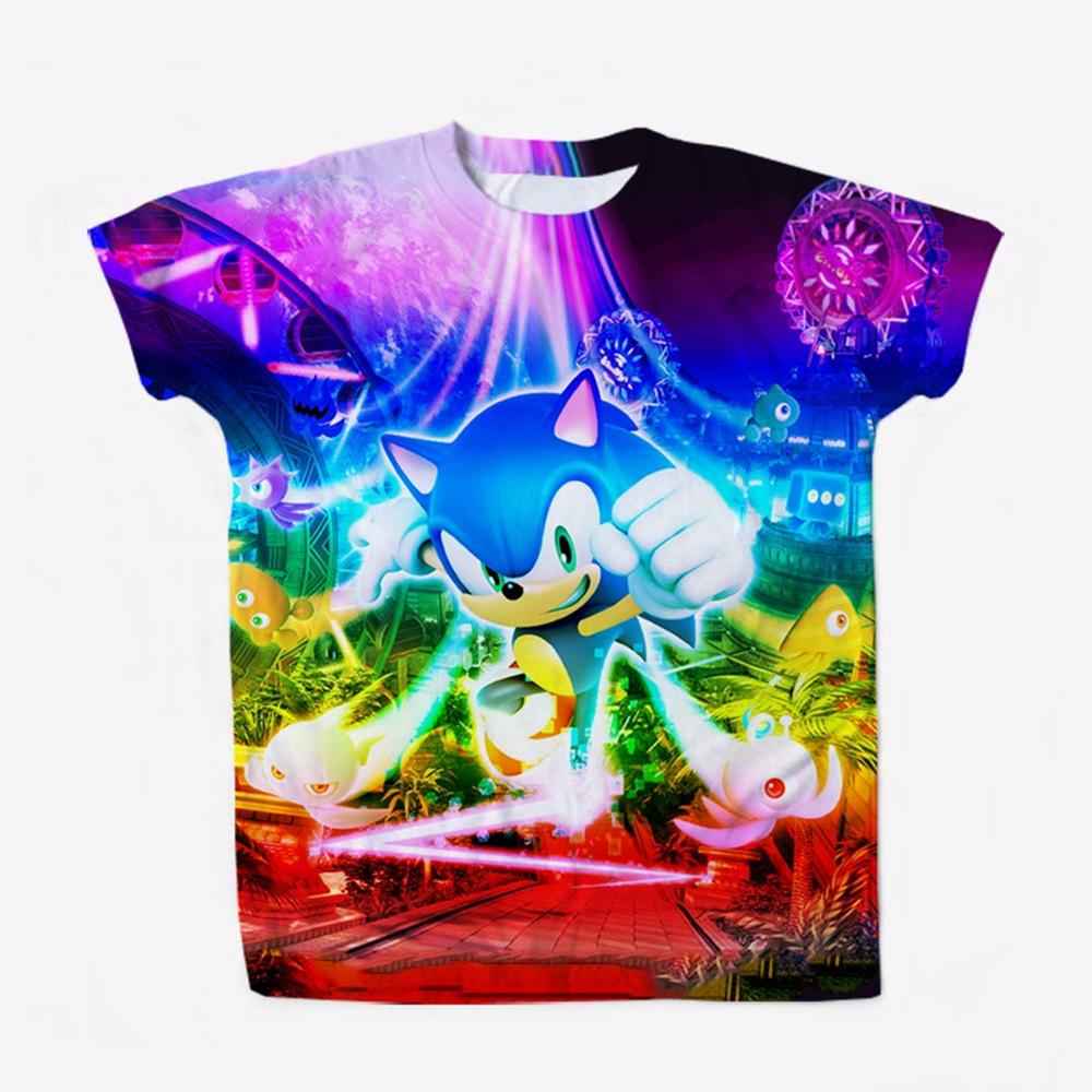 Summer Fun Children's 3D Printed Cartoon Character Short Sleeve Casual Comfortable Round Neck Children