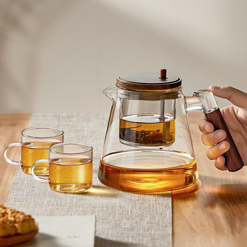 Qiwei Glass Easy Brew Tea Infuser Teapot
