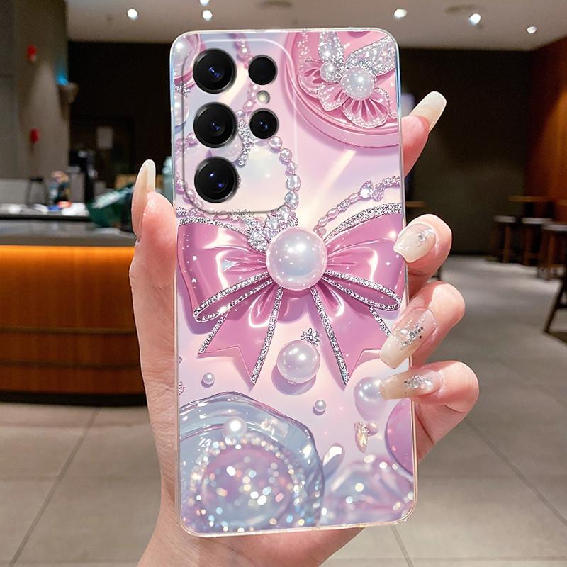 Bag Clear Case For New Hot Samsung Galaxy S26 Ultra S26 edge S 26 Plus Cover Luxury Pretty Butterfly Flower Soft TPU Phone Cases