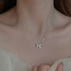 Zinc Zinc Alloy Bow Pendent Niche Design Girl Choker Korean Style Necklace Fashion Jewelry Women Necklace
