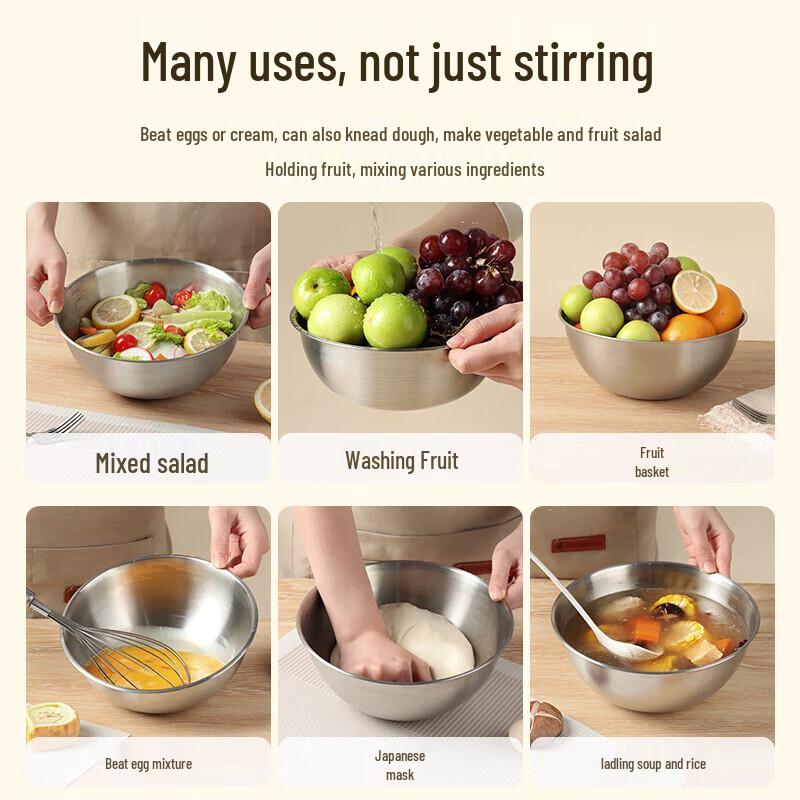 Baijie Stainless Steel Kitchen Mixing & Washing Bowl