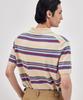 THEKNITCOMPANY Orea Stripe Zipper Polo Shirt - Peyote Beige