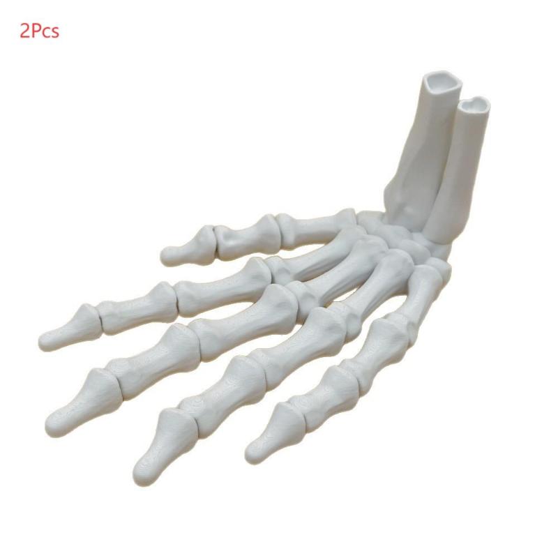 2Pcs 3D Printed Plastic Scary Decoration Halloween Skeleton Hand Prop For Haunted House Horror Party Table Display Ghost