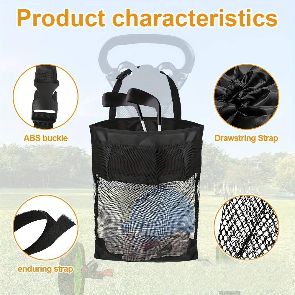 Golf Club & Accessory Organizer Bag, Black Multi-Compartment Oxford, Side & Mesh Pockets Zipper Secure Storage