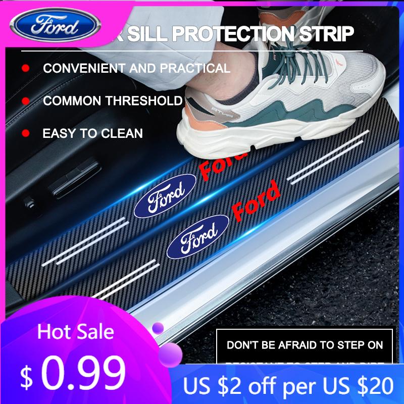 Car Sticker 5Pcs Car Accessories Door Sticker Threshold Anti Scratch Decals For Ford Focus 2 3 Mondeo Kuga Fiesta MK7 Escort Fie