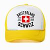 Casquette de baseball en maille respirante motif drapeau suisse pour homme et femme, chapeau trucker d'été, snapback réglable