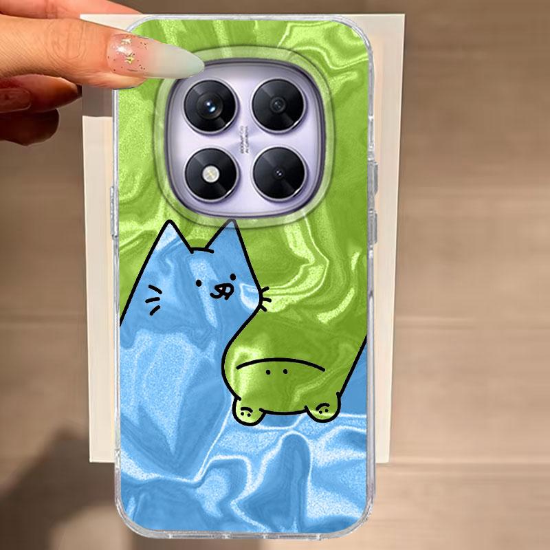 For Redmi Note 14 Pro Plus 13 10 11 12 Pro 13 Xiaomi 14T Pro 13T Poco X3 X5 Pro 5G Phone Cover Cute Purple Cat For Redmi 14C Bag