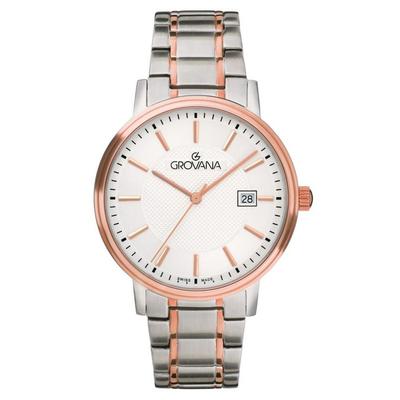 Kensington Traditionell Zwei-Ton Edelstahl Silbernes Zifferblatt Quarz 1550.1159 Herrenuhr
