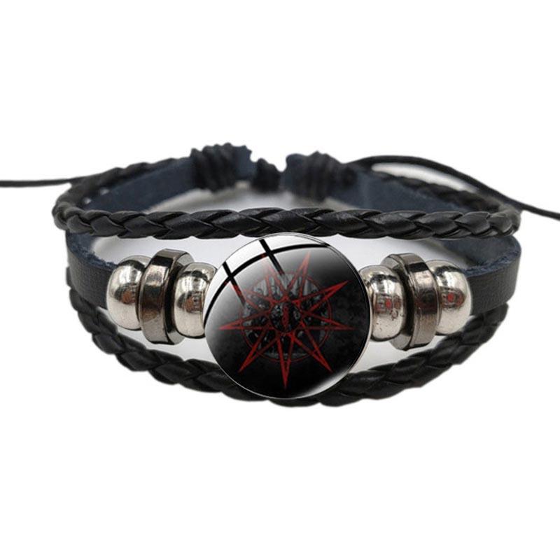 

Rock band bracelet hip-hop band symbol steampunk glass leather bracelet adjustable series men and women 10