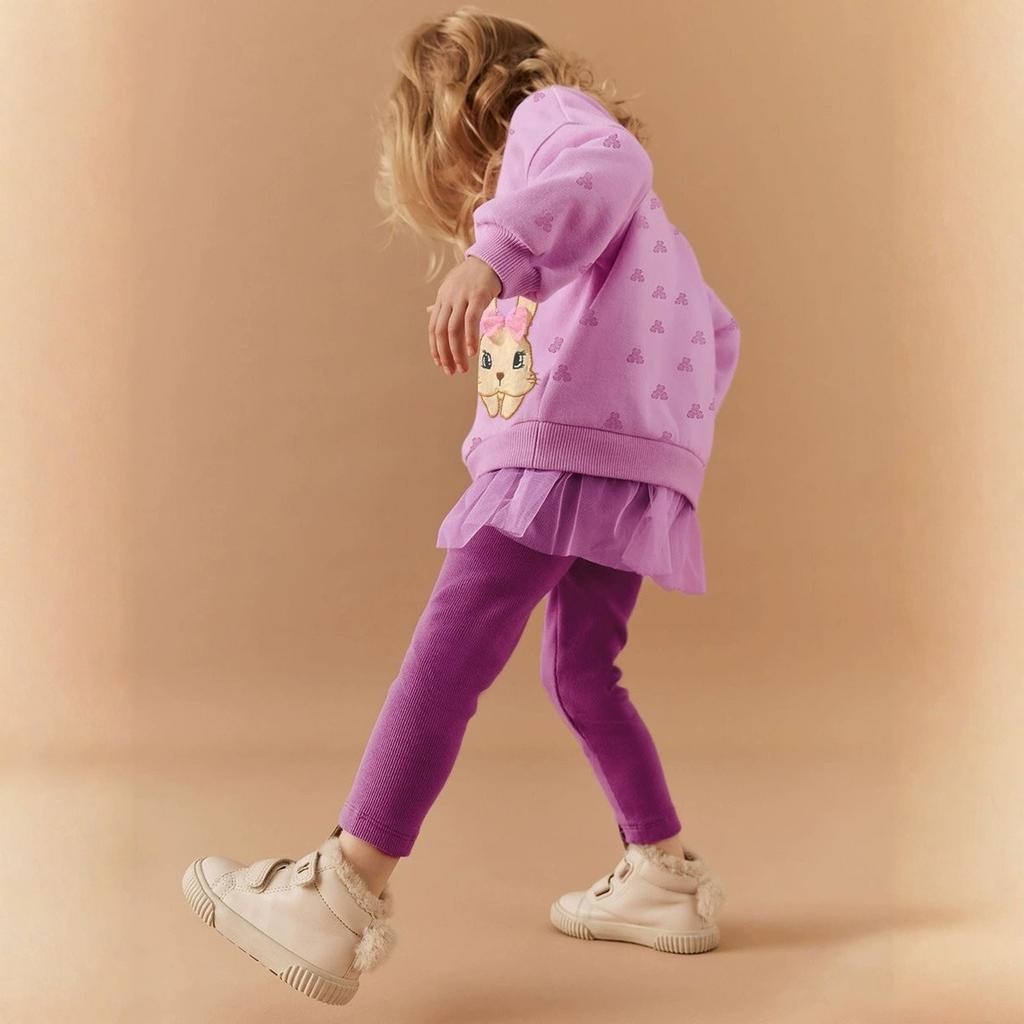 Cute Long Sleeve Cartoon Kids Set - Casual T-Shirt Outfit