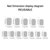 Square Glossy Sunset Beach Wearable Nails - 24 Detachable Pieces with Coconut Trees and Waves Design