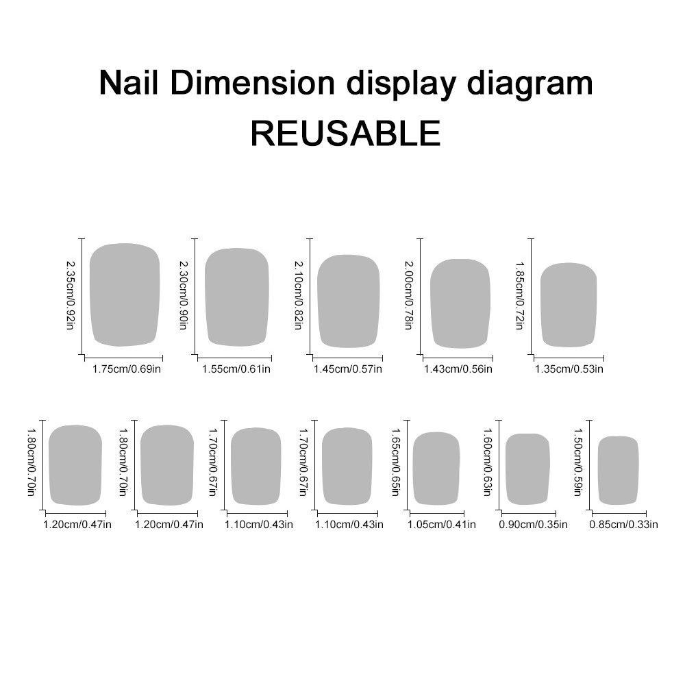 Square Glossy Sunset Beach Wearable Nails - 24 Detachable Pieces with Coconut Trees and Waves Design