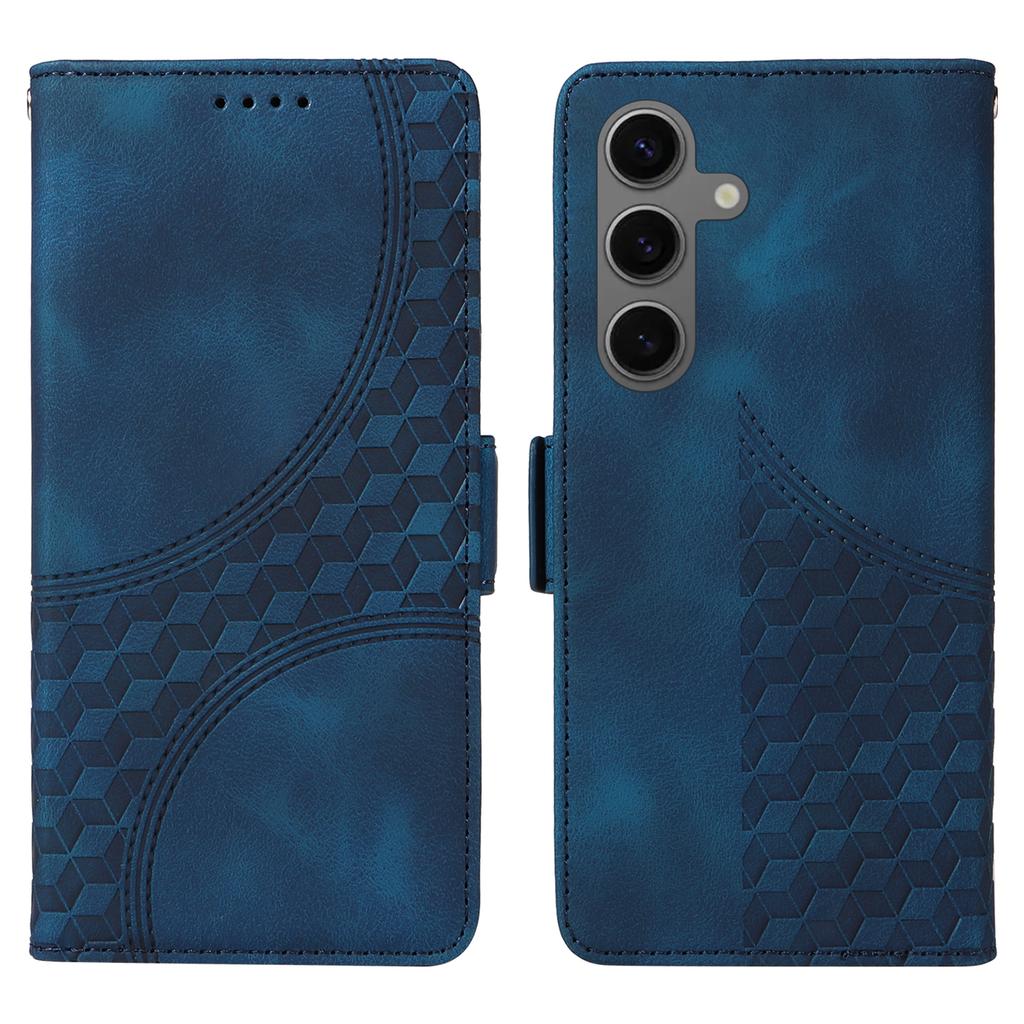 For Samsung Galaxy S25 Case PU Leather Phone Cover Rhombus Starry Imprinted