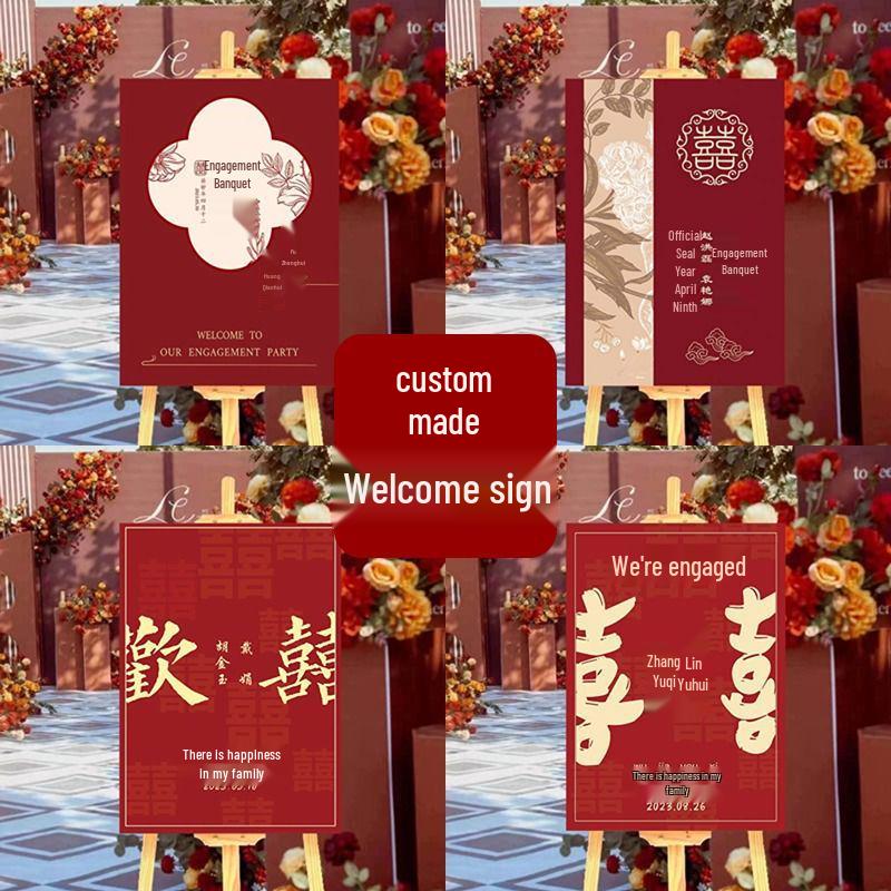 Wedding Ceremony Engagement Welcome Sign - Decorative Guide and Water Board Stand